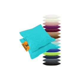 Double Pack – Cushion Covers Made from Jersey Cotton – Modern Pillow Cases in Plain Colour – Available in 6 Modern Colours and 4 Sizes