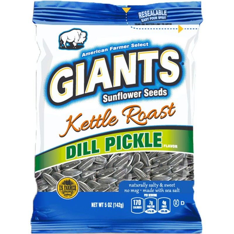 GIANTS Sunflower Seeds Dill Pickle Kettle Roast Flavor, 5 Ounce
