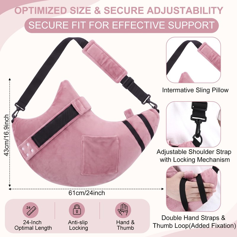 Post Shoulder Surgery Pillow for Sleeping, Pink
