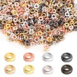 800 PCS 6mm Flat Spacer Beads, 4 Colors Flat Round Beads for Bracelet Necklace Jewelry DIY Crafts Making Loose Bead for Jewelry Bracelet Necklace Earring Making, Hole (Mixed Color)