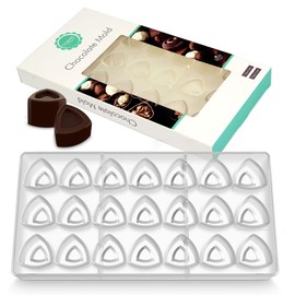 O'Creme Clear Polycarbonate Chocolate Mold Transparent Candy Mould, Convex Triangle 21 Cavities