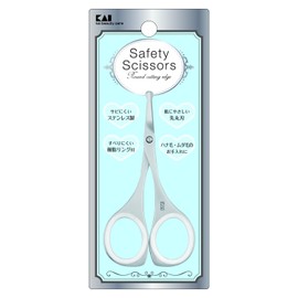 Kai Corporation KQ3114 Safety Scissors, Round Tip, Resin Ring, Nose Hair, Shears