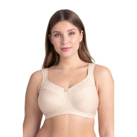 Miss Mary of Sweden Cotton Now Non-Padded Non-Wired Minimiser Bra Flat Cups, beige, 95C