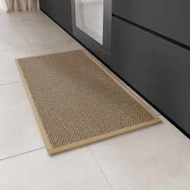 Hargiis Kitchen Rug, Rubber Non Slip Kitchen Rugs Washable, Absorbent Runner Mat for Floor, Machine Washable Standing Mats for in Front of Sink, Door, Laundry, Entryway, Entrance (Brown, 30" × 17.3")