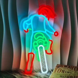 Dad Rides Motorcycle Neon Sign Off-Road Motorcycle LED Light Wall Decor for Room, Garage, Shop and Party Decoration, Gift for Motorcycle Lovers