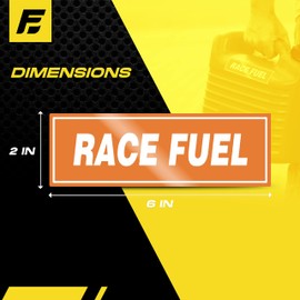 Race Fuel Label for Racing Gas Can, Drums, Containers and Tanks - Weather Proof, Ultra Durable, Commercial Grade Labels by Fuel Stickers - USA Made (6x2 inch), 3 Labels