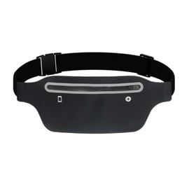 YITORMAN Slim Running Belt, Waist Bag, Waterproof Design, Lightweight Polyester Material, Smartphone Storage Pocket, Jogging, Walking, Training, Reflective Material, Unisex, Gift, Black