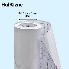 Huikizne 12.6Inch x 95Ft Standard Glossy Cold Roll Laminating Film, 3 Inch Core, 3 Mil (80 mic) Thickness Laminate Rolls Vinyl Cold Lamination Film Self-Adhesive Laminating Vinyl Cold Roll Laminate