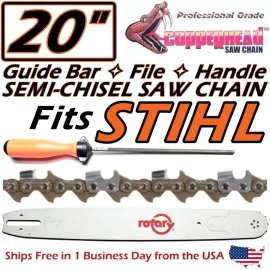 Rotary COPPERHEAD 20" PRO BAR, SAW CHAIN & FILE FITS STIHL 3003 000 8822 33RM3-72 MS311