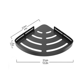 KeZaara Duschablage Ohne Bohren Ecke Schwarz- Rostschutz Duschregal Ecke und Shampoo Halterung für Dusche, Shower Shelf mit 4 Haken, Einfache Montage, 2 Stück Schwarz