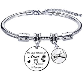 VZIUYTRE Aunt Bracelet Aunty Niece Bangle for Christmas Birthday from Nephew Auntie Jewelry Unique