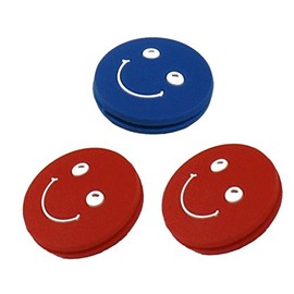 Tennis Vibration Dampener - Smiley Face - 3 Pack - Choice of Colors (Red - Red - Blue)