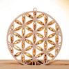 Suncatcher Amber in Birch Wood Flower of Life Window Decoration