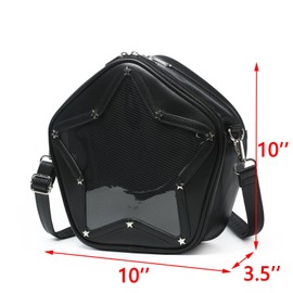 CHERRY SAUCE Kawaii Star Backpack PU Leather Ita Bag Y2k Shoulder Crossbody Bag Aesthetic Cute Backpack Pin Display