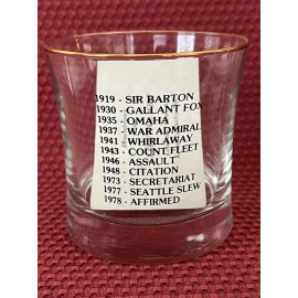 Kentucky Derby Triple Crown 1935 Omaha Souvenir Cocktail Glass Set Of 3