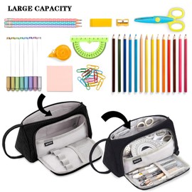 Calish Pencil Case Girls Large Pencil Case Pencil Case Teenager Pencil Case Aesthetic for Middle High School College Office, black, simplicity