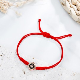 JENDEAR SHINE Rope Bracelet for Women Girls, Hand Braided Chain with Cubic Zirconia Charm, Mother's Day, Birthday, Graduation, Friendship Jewellery, Gift, Copper