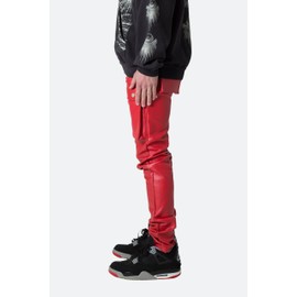 mnml Men's Leather Snap Cargo Pants Red