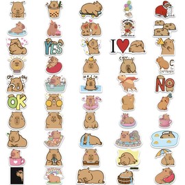 Capybara Stickers,Cute Brown Graffiti Stickers,100Pcs Vinyl Waterproof Sticker for Kids Teens,for Phone Laptop Water Bottles Skateboard Computer Phone Luggage Guitar Car Gifts Sticker