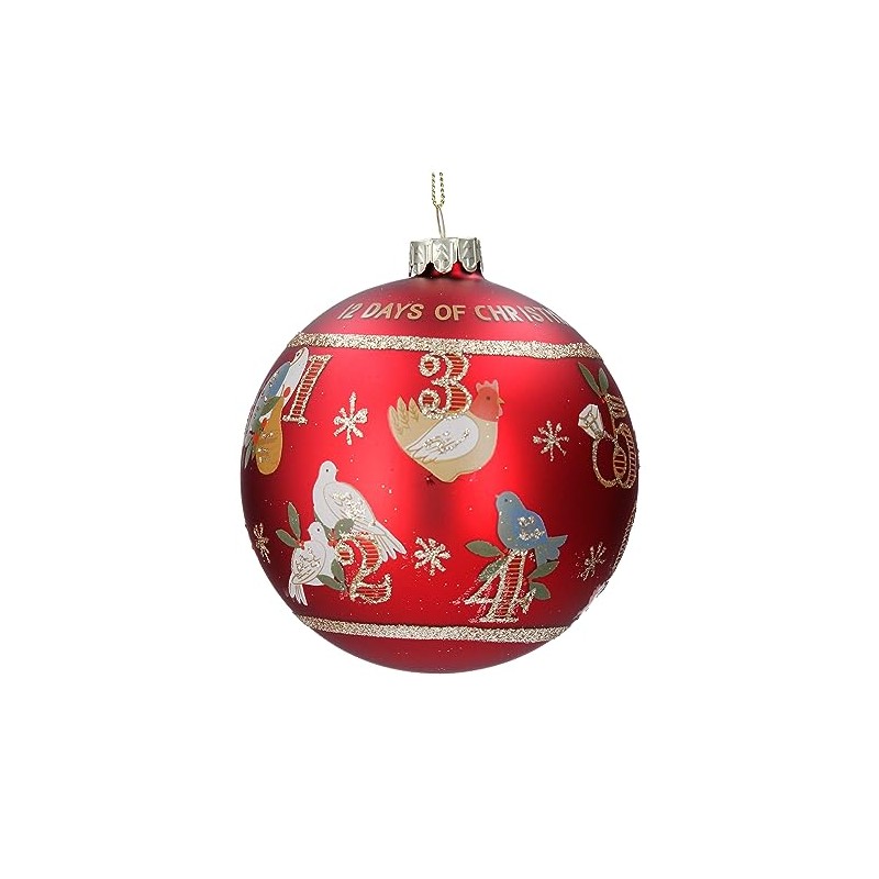 Matt Red 12 Days of Christmas Bauble Gisela Graham
