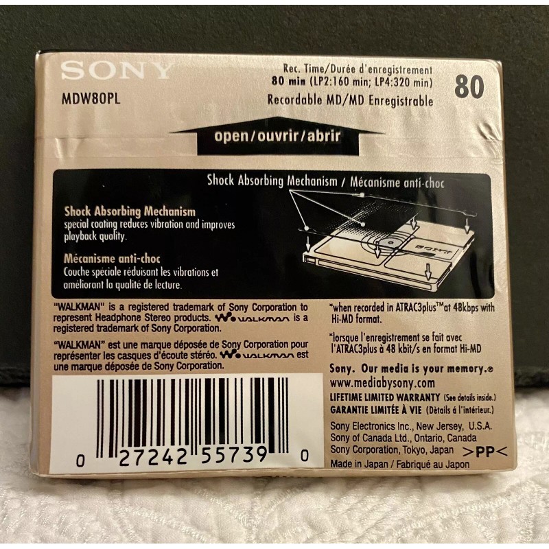 Sony 1 Sony Hi-MD Compatible Premium Gold 80 min MiniDisc~SEALE
