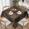 Leopard Tablecloth 54 x 54 Inch Square, Brown Cheetah Leopard