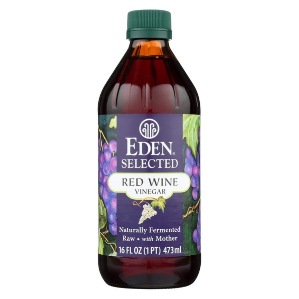 Eden Foods Red Wine Vinegar Raw, 16-ounce Bottles (Case of 12)