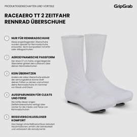 GripGrab RaceAero TT 2 Professional Aero Overshoes Road Bike Shoe Covers Summer Cycling Overshoes Time Trial Thin