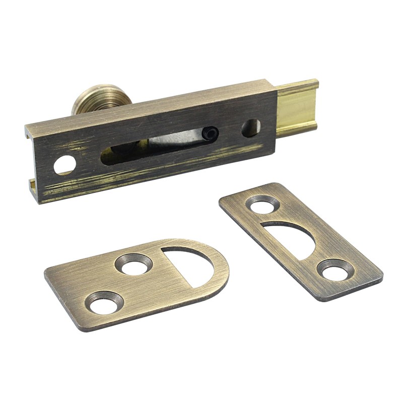 Unlorspy 2 Inch Solid Brass Surface Bolt, Brass Slide Bolt