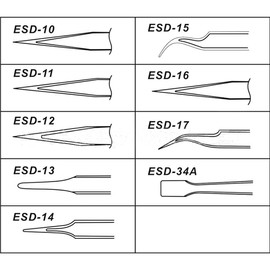 Precision Tweezers Set Anti-Static Stainless Steel Tweezers Industrial Soldering Tweezers For Electronics, Jewelry-Making, Laboratory Work 10 PCS
