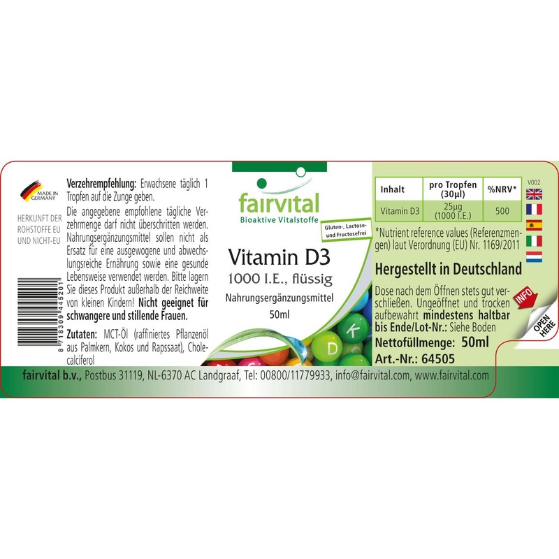 Liquid Vitamin D3 – 1000 IU per drop – 50ml