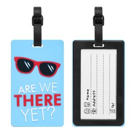 ZOUIQSS Luggage Tags Pack of Two,Baggage Tags Suitcase ID Labels Business Card Holder/Travel ID Bag Tag(Glasses)