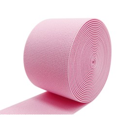 JESEP YONG Pink Knit Elastic Band 3 inch 5 Yards Double-Side Twill Woven Elastic Heavy Stretch Elastic Spool for Sewing Pants Waistband, Wigs, Skirts, Craft DIY Projects