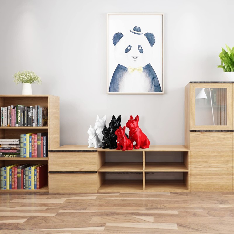 suruim Resin English Bulldog Statue French Bulldog Sculpture Home Decor