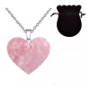 Collar Corazón Cuarzo Natural Acero Inoxidable