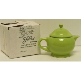 Homer Laughlin China FIESTA CHARTREUSE COVERED 2 CUP TEA POT "New 1998 Original Stock" Factory Box