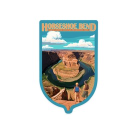 Die Cut Sticker Horseshoe Bend, Glen Canyon National Recreation Area, Contour Vinyl Sticker 1 to 3 inches (Waterproof Decal for Cars, Water Bottles, Laptops, Coolers), Small