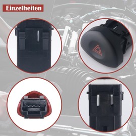 HISports Hazard Switch 8200442723, Hazard Switch Compatible with Renault Clio MK II 1998-2005