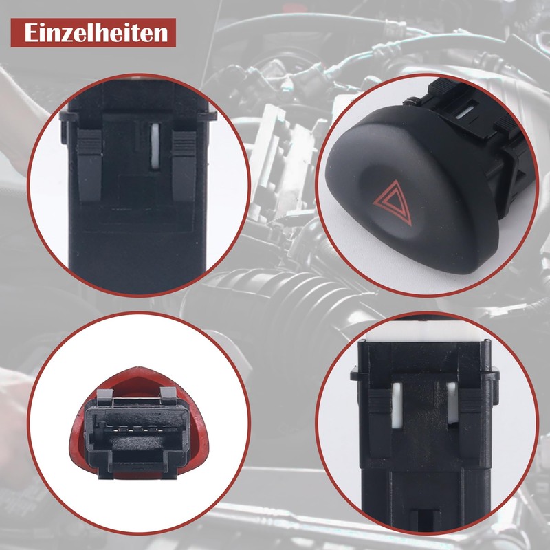 HISports Hazard Switch 8200442723, Hazard Switch Compatible with Renault Clio