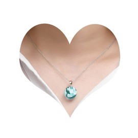 Sttiafay Resin Ball Necklace Chain Creative Blue Sky White Clouds Pendant Necklace Creative Transparent Spherical Clavicle Necklace Gifts for Women Teenager Girls, Glass Resin Glass, Resin