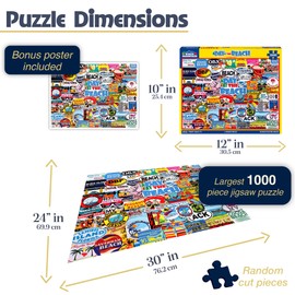 White Mountain Puzzles A Day at The Beach - 1000 Piece Jigsaw Puzzle