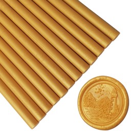 12PCS Gold Sealing Wax Sticks for Wax Seal Stamp, YOSENLING Seal Wax Sticks for Glue Gun,Great for Wedding Invitations, Wine Packages,Cards Envelopes, Gift Wrapping (Gold)