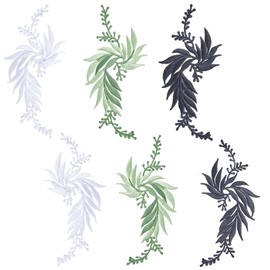 GORGECRAFT 6Stk 3 Farben Blätter Eisen Patches Blatt Stickerei Applikation Bunte Spitze Blatt Stoff Kostüm Für Frauen Jacken Jeans Aufkleber DIY Kleidung Kleid Hosen Nähen Basteln Dekoration