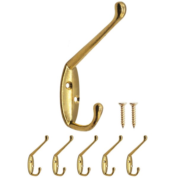 Fuxxer® 5 x Classic Coat Hooks Double Hooks 85 x