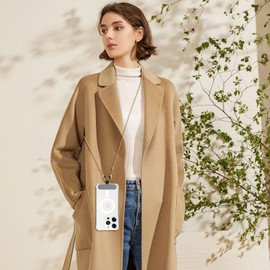 UnnFiko Crossbody Cell Phone Lanyard for Women, Universal Metal Phone Chain Strap Crossbody with Phone Tether Tab (Gold)