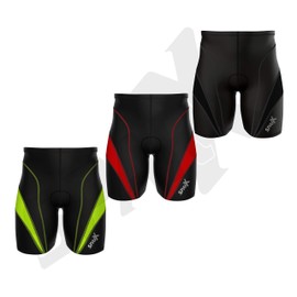 Sparx Men Triathlon Bike Short Triathlon Shorts Mens Trishort Swim-Bike-Run (Black/Black, Medium)