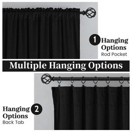 SimpleHome Black Velvet Curtains 84 Inches for Living Room,Rod Pocket Luxury Blackout Velvet Curtains Thermal Insulated 2 Panels Room Darkening Drapes,W52 x L84