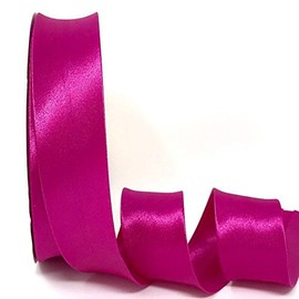Ribbon Queen Double Fold Satin Bias Binding Tape for Sewing, Seaming, Stitching, Piping, Hemming, Quilting, Patching, Outfits and Crafts - 30mm Professional Quality. (Magenta Pink, 5M X 30MM)