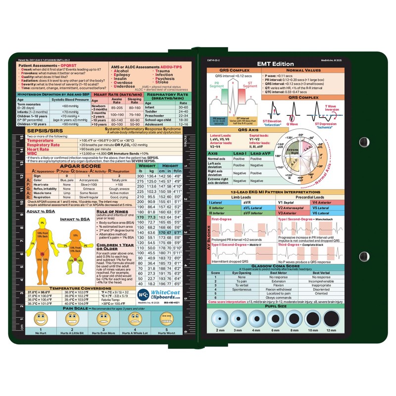 Whitecoat Clipboard® - EMT Edition (Green, Bifold)