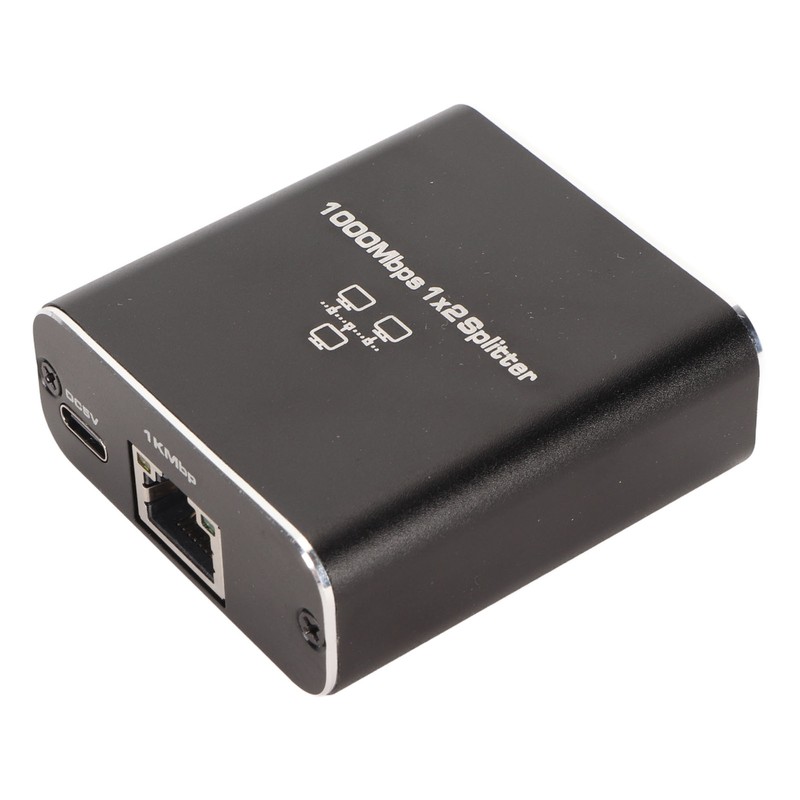 Ethernet Splitter RJ45 Network Port 1 to 2 Port Aluminum